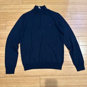 Trussardi Navy Wool Half Zip Sweater Men’s Size S